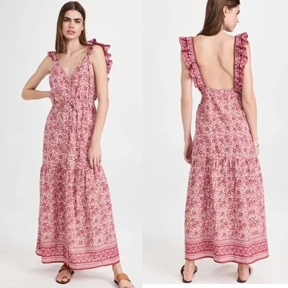 Faherty Hyland Pink Floral Maxi Dress
